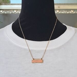 ⭐ 2/$10 or 3/$12 Maurices Rose Gold Rose Quartz Bar Necklace
